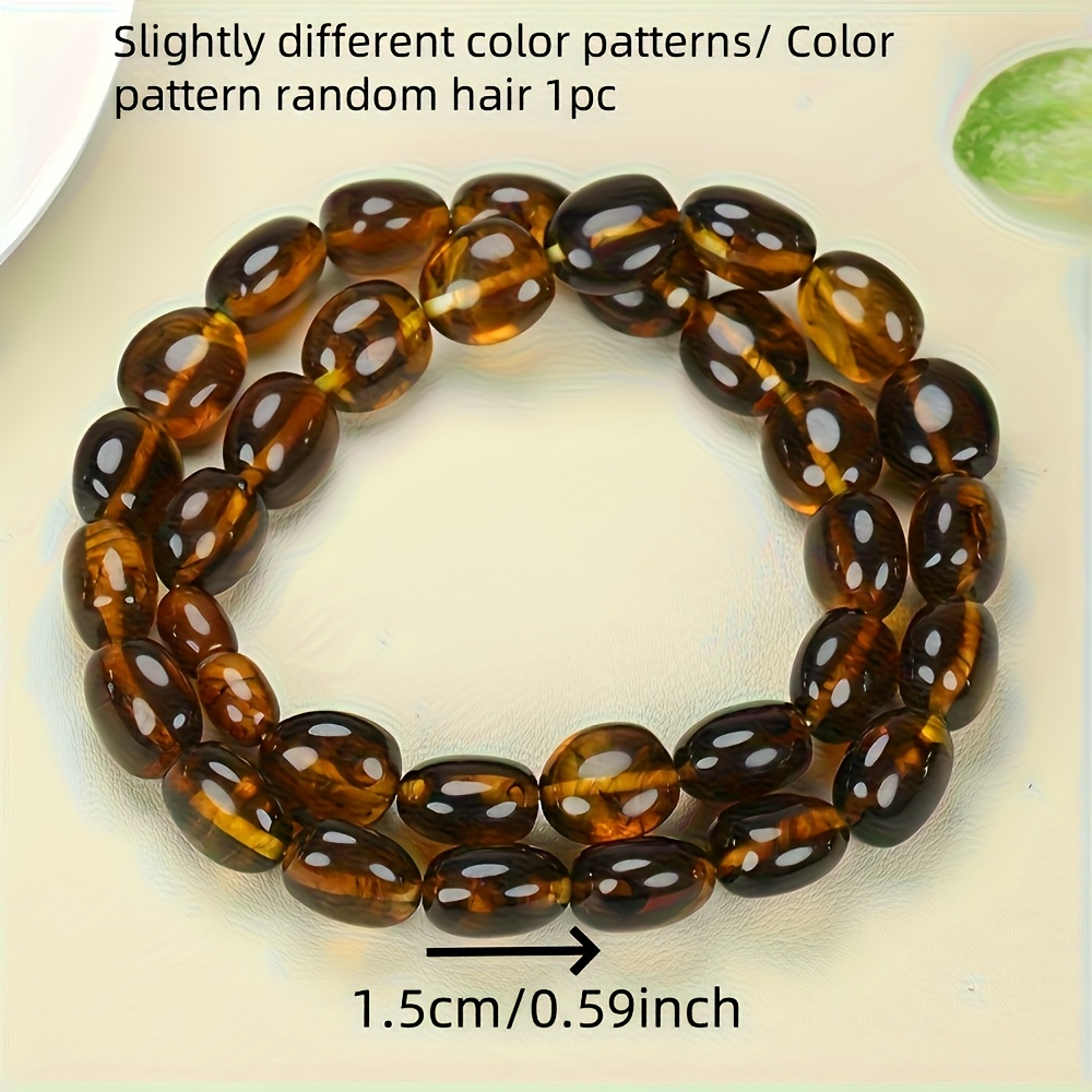Unisex Elegant Brown and Red Amber Beaded Necklace